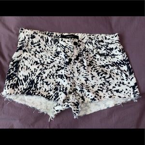 J Brand wild black and white print shorts.